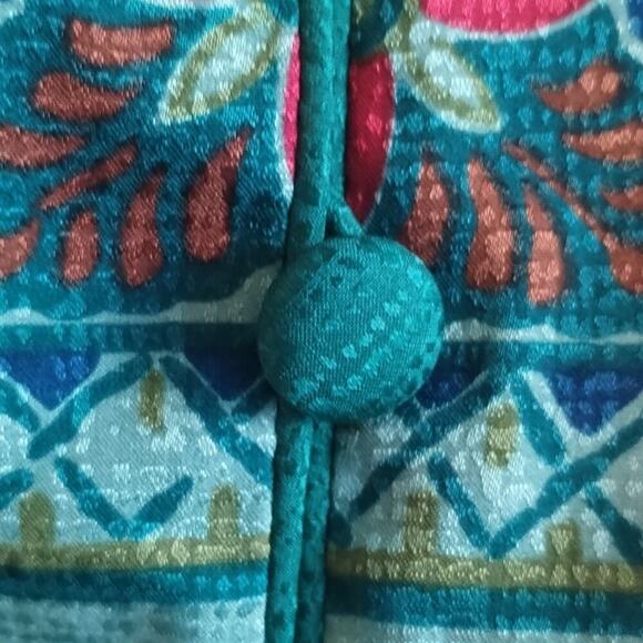 Adrianna Papell Vintage 100% Silk Two-Piece Jewel Tones Jacket & Skirt Set 8 - Picture 4 of 15